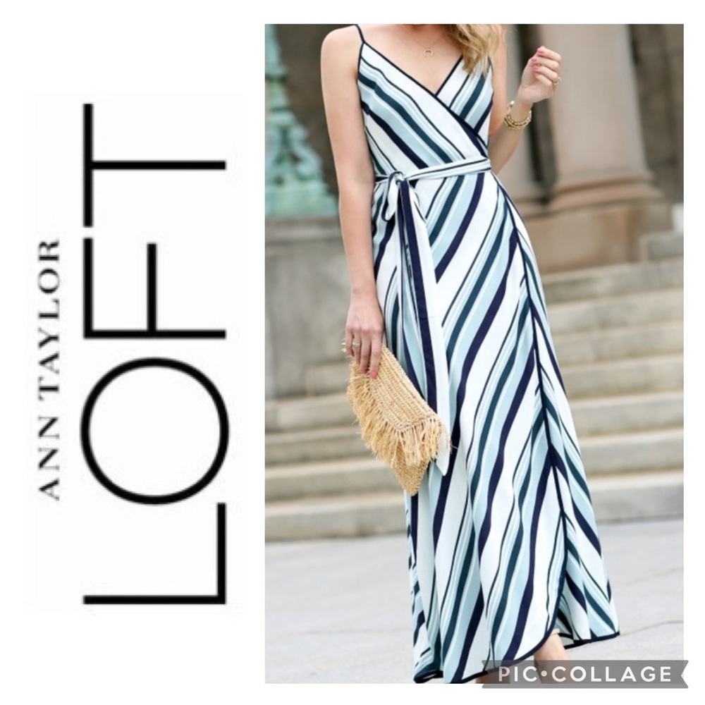 ***NWT*** ANN TAYLOR LOFT Beautiful Stripe Wrap Dress 4